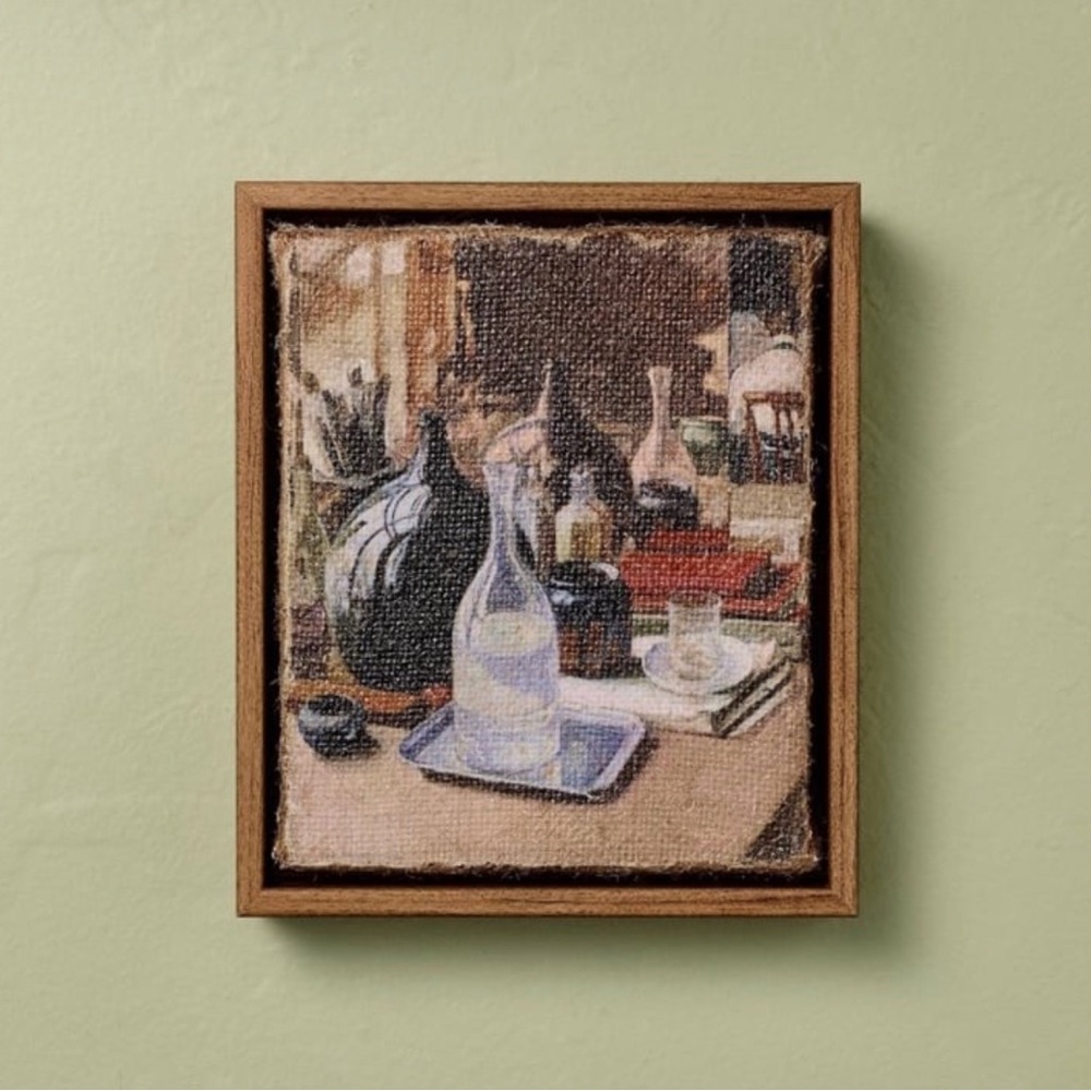 Vertical Still Life Bottle Framed Burlap Art from Hearth & Hand™ with Magnolia